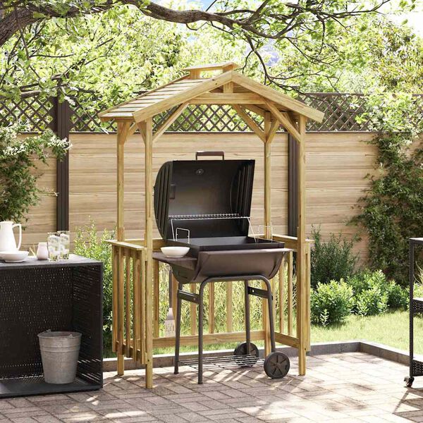 vidaXL Lopa za žar Rjava 133.5 x 63 x 200 cm Impregniran bor