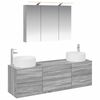 vidaXL Komplet pohi&scaron;tva za kopalnico 4 pcs Siva Sonoma