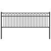 vidaXL Spike Fence BAARLO 200 x 110 cm Pra&scaron;no lakirano jeklo Črna