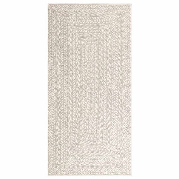 vidaXL Rug "ZIZUR" Cream 100x200 cm Juta videz Notranje in zunanje