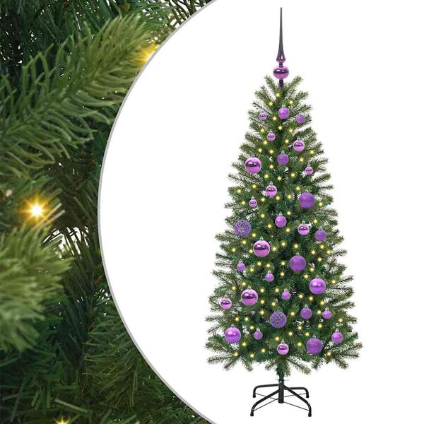 vidaXL Umestno božično drevo med 150 LED Zelena 120 cm PE in PVC