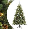 vidaXL Umjetno zložljivo božićno drevo s stožci Zelena 180 cm