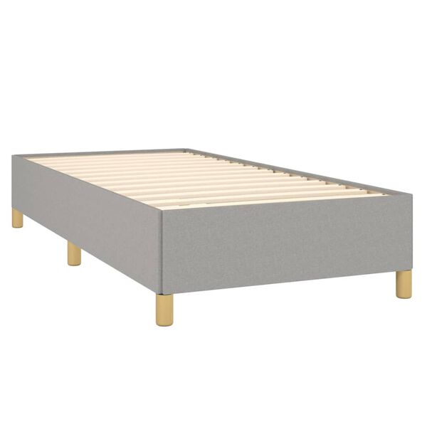 vidaXL Box spring postelja z vzmetnico svetlo siva 90x200 cm blago