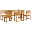vidaXL Vrtnik Bistro Set 6 pcs Rjava Trden akacijev les