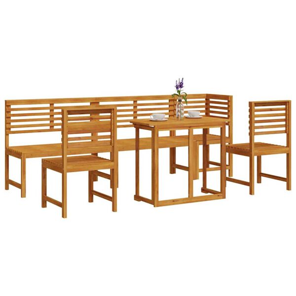 vidaXL Vrtnik Bistro Set 6 pcs Rjava Trden akacijev les
