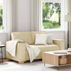 vidaXL Dvosed kremne barve 160x78x84 cm blago