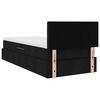 vidaXL Postelja z dodatnim prostorom za shranjevanje in vzmetnico Črna