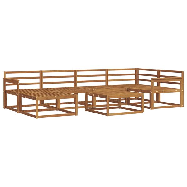 vidaXL Zunanja garnitura za sedenje 7 pcs Naravna Masiven les akacije