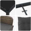 vidaXL Komplet za jedilnico v vrtu z blazino 7 pcs Siva poli ratan