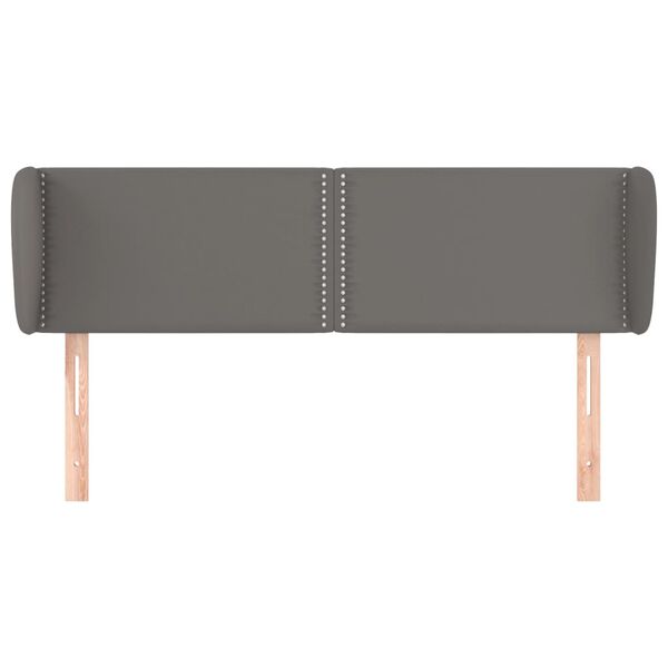 vidaXL Vzglavje z u&scaron;esi sivo 147x23x78/88 cm umetno usnje