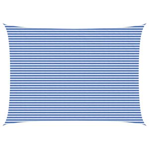 vidaXL Senčna platna 5 x 7 m HDPE Pravokotna Modra in bela