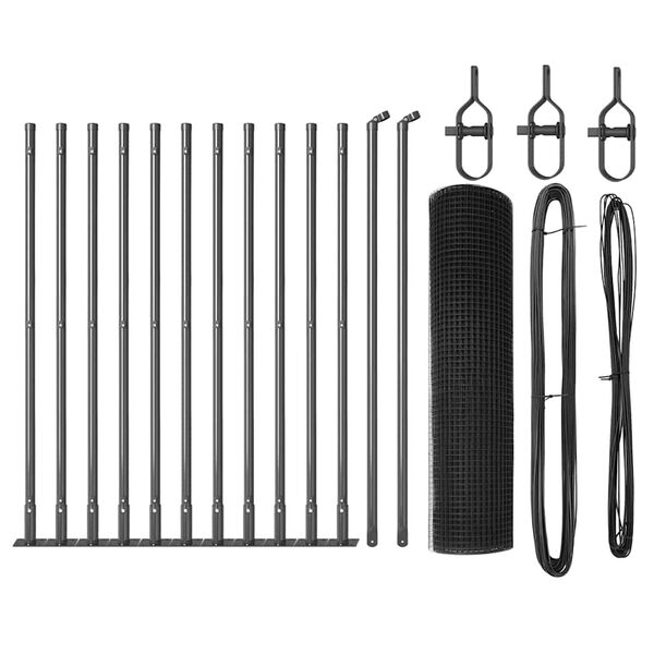 vidaXL Steber ograje. Siva 25 x 0,4 m (19 x 19 mm mreža) Jeklo in PVC