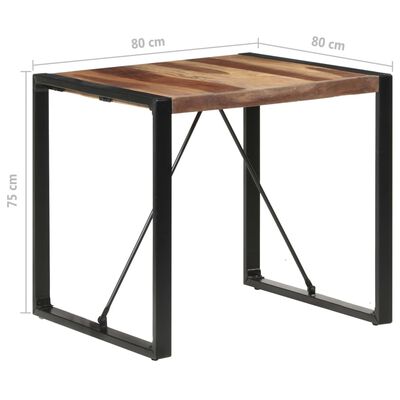 vidaXL Jedilna miza 80x80x75 cm trden les s finišem iz palisandra
