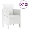 vidaXL Komplet za jedilnico v vrtu 13 pcs Bela Polt rattan