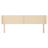 vidaXL Vzglavje z ušesi krem 203x23x78/88 cm blago