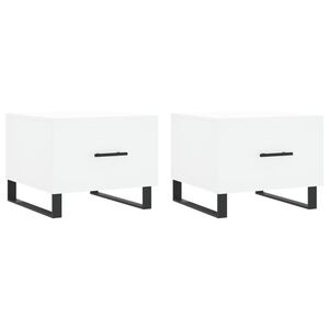vidaXL Klubske mizice 2 kosa bele 50x50x40 cm inženirski les