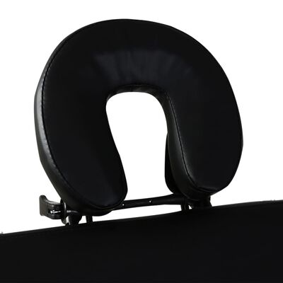 vidaXL Zložljiva masažna miza 2 coni z aluminijastim okvirjem črna