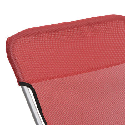 vidaXL Zložljiv stol za plažo 2 kosa rdeč textilene in jeklo