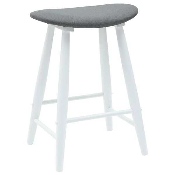 vidaXL Jedilni stoli 2 pcs Bela 46 x 37 x 63 cm Masivno gumovo les