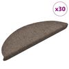 vidaXL Preproge za stopnice samolepilne 30 kosov 56x17x3 cm bež polkrožne