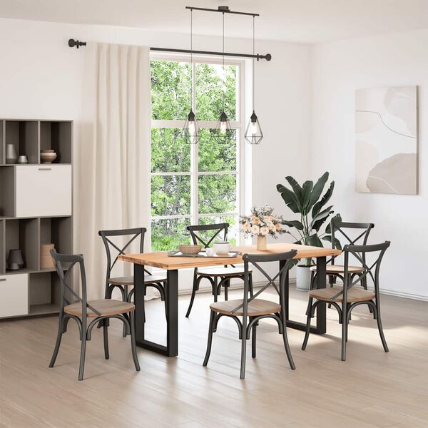 vidaXL Noge za jedilno mizo v obliki črke U, 2 kosa, črne, 70 x (72-73) cm, jeklo