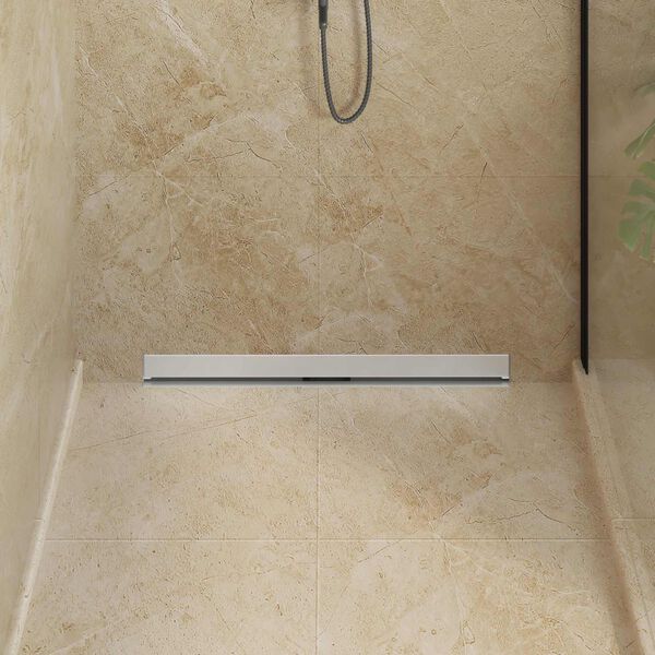 vidaXL Na steni name&scaron;čena odtočna re&scaron;etka za tu&scaron; srebrna 80 cm