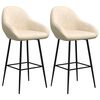 vidaXL Barski stolčki 2 kosa krem žamet
