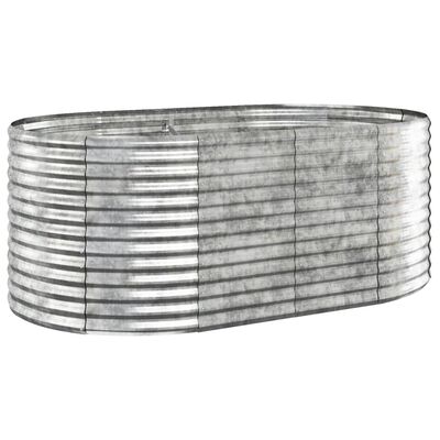 vidaXL Visoka greda iz prašno premazanega jekla 175x100x68 cm srebrna