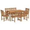 vidaXL 7-delni vrtni jedilni komplet 140x80 cm masivni tikov les