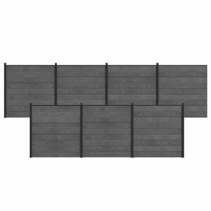 vidaXL Komplet ograj 7 kos 1218 x 186 cm WPC in aluminij Siva