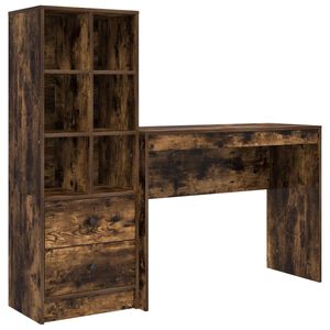 vidaXL Miza Dimljeni oreh 145,5 x 40 x 127 cm 2 kos