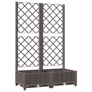 vidaXL Cvetlično korito z oporno mrežo rjavo 80x40x121,5 cm PP