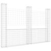 vidaXL Gabion ko&scaron;ara U-oblike s 3 stebri železo 260x20x200 cm