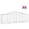 vidaXL Obokana gabionska ko&scaron;ara 6 kosov 200x50x60/80cm cinkano železo