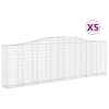 vidaXL Obokane gabion košare 5 kosov 400x30x120/140cm pocinkano železo