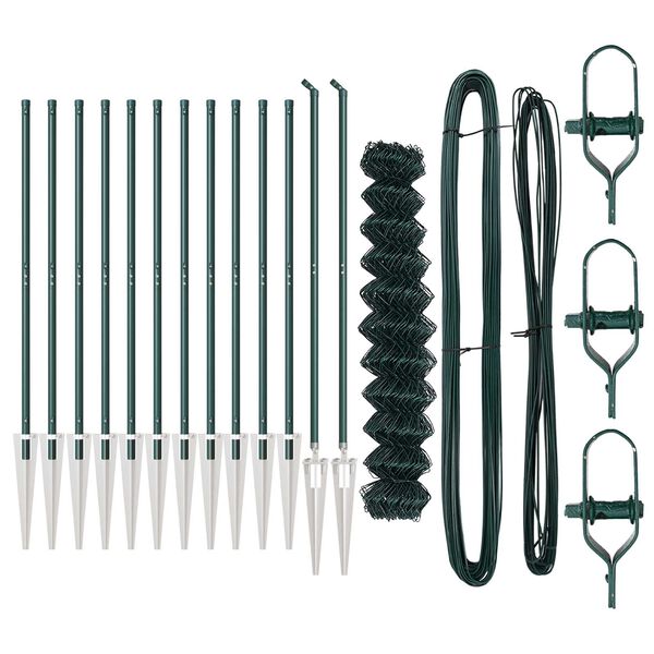 vidaXL Steber ograje. Zelena 1 x 25 m (60 x 60 mm mreža) Jeklo