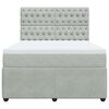 vidaXL Box spring postelja z vzmetnico svetlo siv 140x190 cm žamet