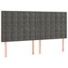 vidaXL Vzglavje postelje temno sivo 180x5x118/128 cm žamet