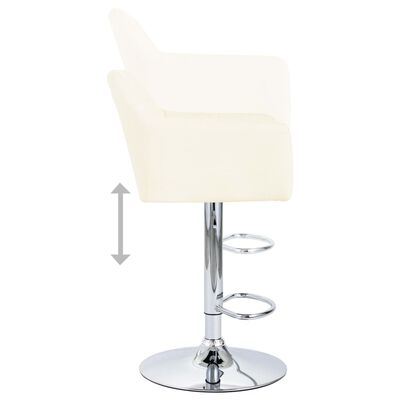vidaXL Barski stolčki 2 kosa z naslonjali za roke krem umetno usnje