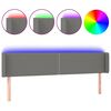 vidaXL LED posteljno vzglavje temno sivo 203x16x78/88 cm blago