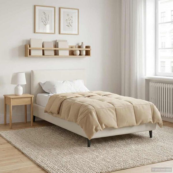 vidaXL Polna celoletna prevleka krema 135 x 200 cm Mikrovlakna