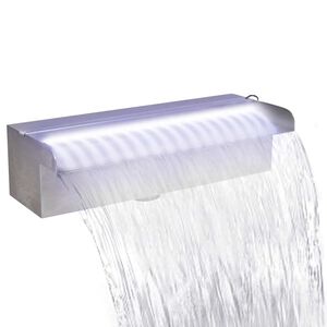 vidaXL Pravokotna fontana za bazen LED slap nerjaveče jeklo 30 cm