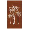 vidaXL Vrtna stenska dekoracija 105x55 cm corten jeklo palme
