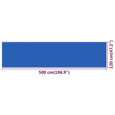 vidaXL Balkonsko platno modro 120x500 cm HDPE