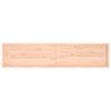 vidaXL Stenska polica 220x50x(2-6) cm neobdelana trdna hrastovina
