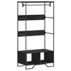 vidaXL Garderobna omara črna 90x50x180 cm inženirski les