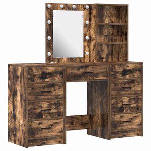 vidaXL Toaletna mizica 3 kos Rjava 40 x 41 x 135 cm Inženirski les