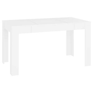 vidaXL Jedilna miza bela 140x74,5x76 cm inženirski les
