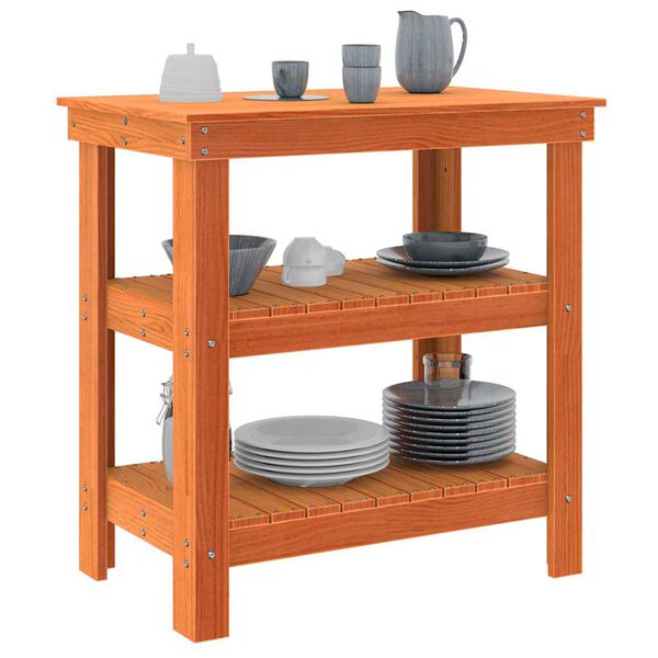 vidaXL Delovna miza Voskast rjav 78,5 x 50 x 80 cm Masivno borovo les