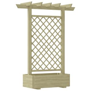 vidaXL Vrtna pergola s cvetličnim koritom 162x56x204 cm lesena